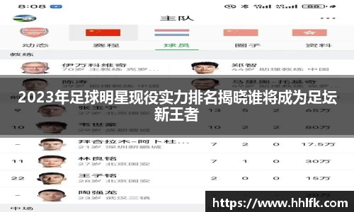 2023年足球明星现役实力排名揭晓谁将成为足坛新王者